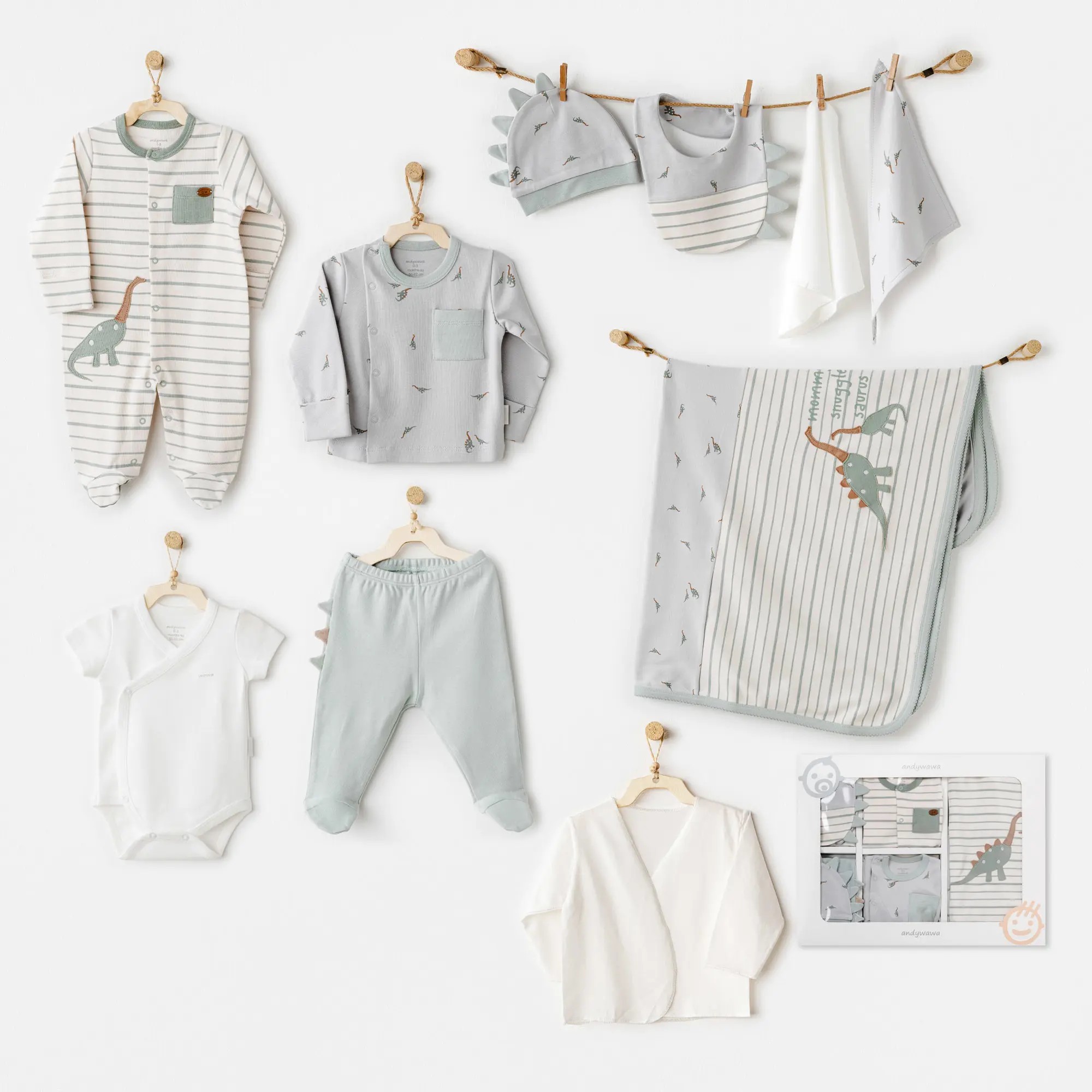 BEBEK HASTANE ÇIKIŞI 10 PCS NEWBORN SET MUMMY S SNUGGLE SAURUS