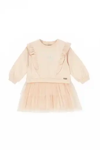 Patique Tütülü sweat Elbise Pudra