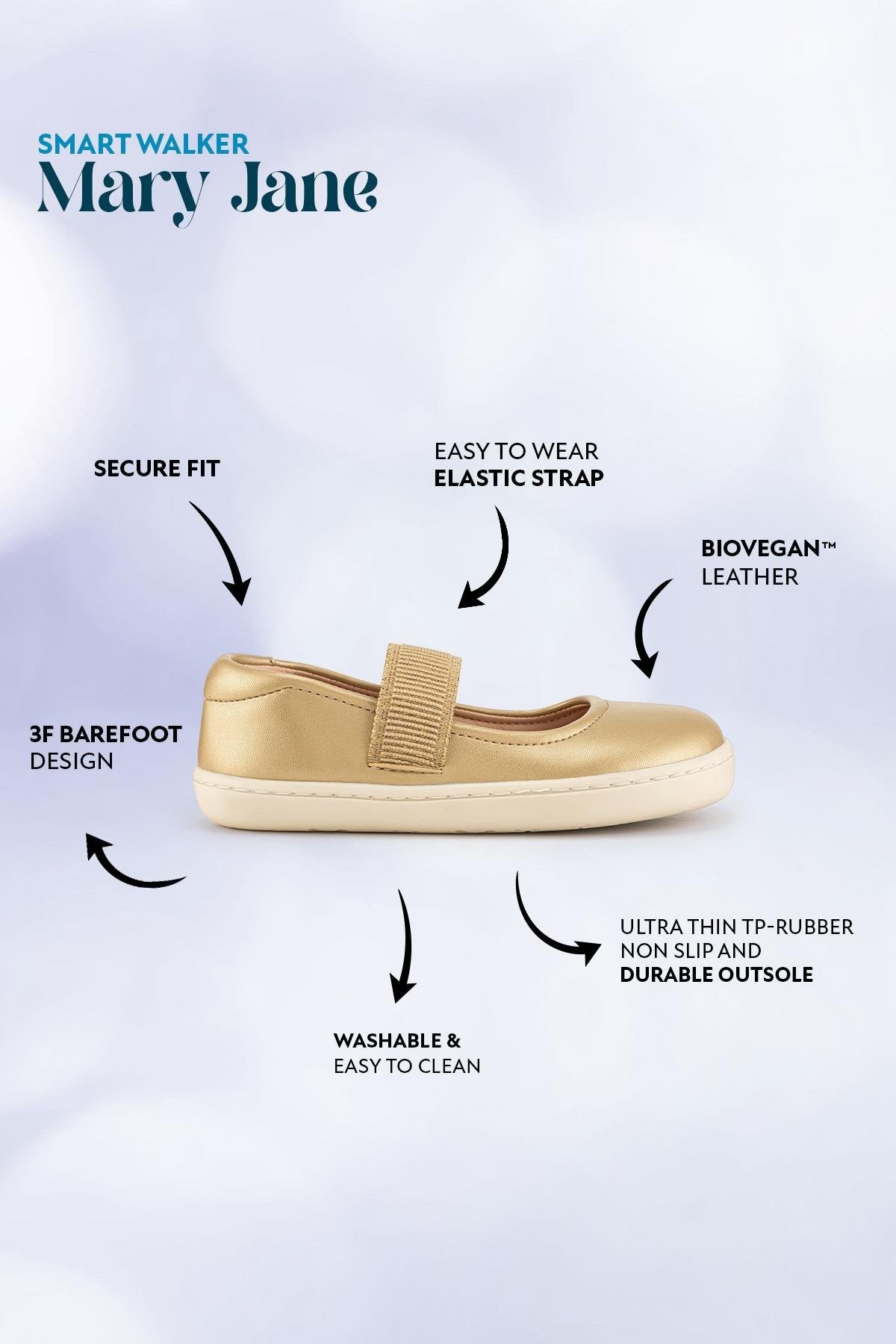 Smart Walker  Altın Yıldız Barefoot Kız Babet Ayakkabı