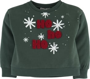 Hohoho Baskılı Sweatshirt Yeşil