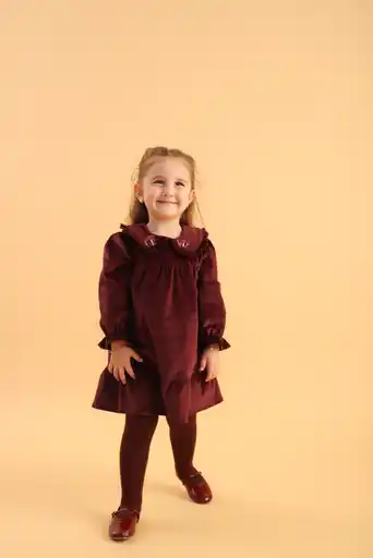 Patique Bordo Kadife Elbise