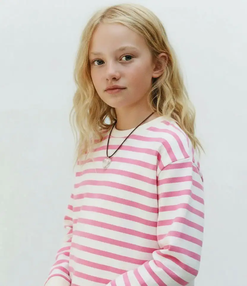 Çizgili Sweathirt Pembe