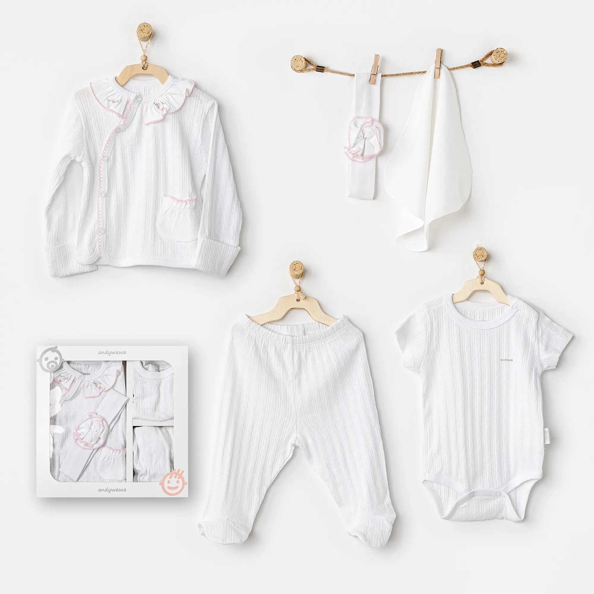 BEBEK HASTANE ÇIKIŞI 5 PCS NEWBORN SET HAVE A NICE DAY