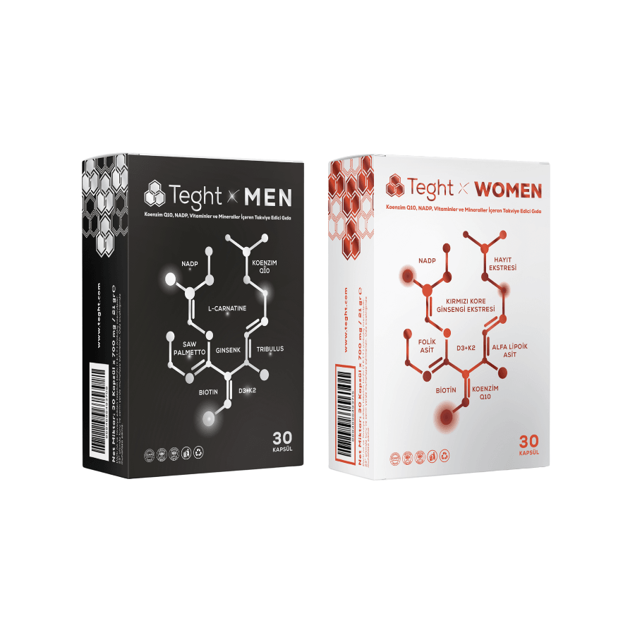 TEGHT Çift Paketi – Kadın & Erkek Multivitamin Takviye Seti (2 x 30 Kapsül) main variant image