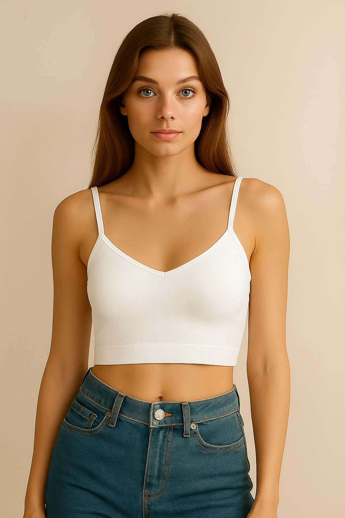 İnce askılı fitilli seamless fantezi büstiyer