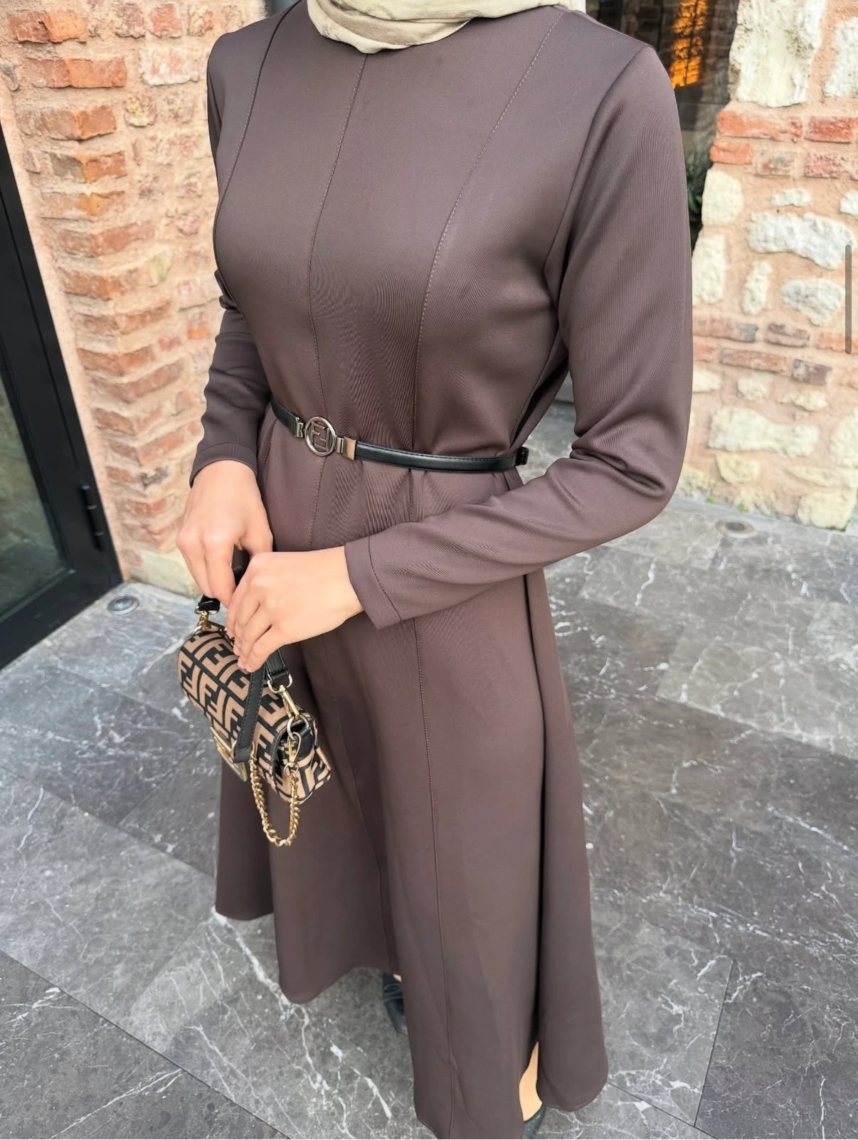 Acı Kahve Scuba Elbise