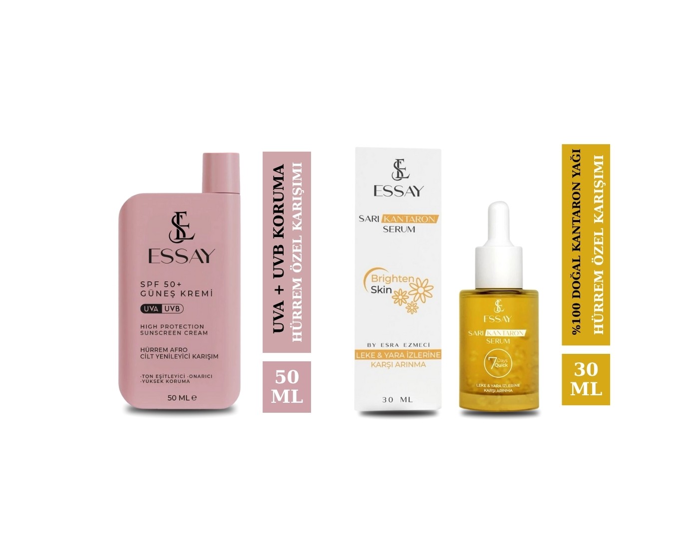 Güneş Kremi SPF50 ve Sarı Kantaron Serum Seti (Süper Set)