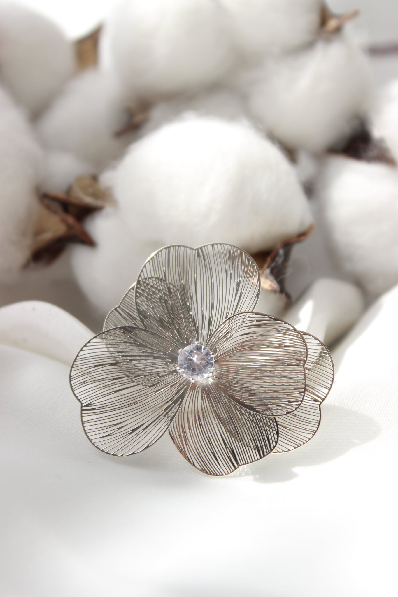 Silver Bloom Çelik Küpe 