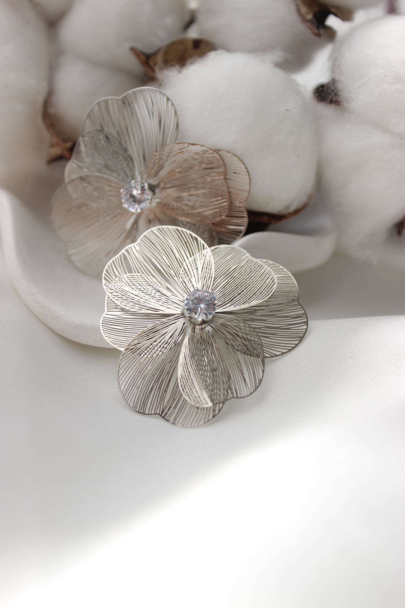 Silver Bloom Çelik Küpe 