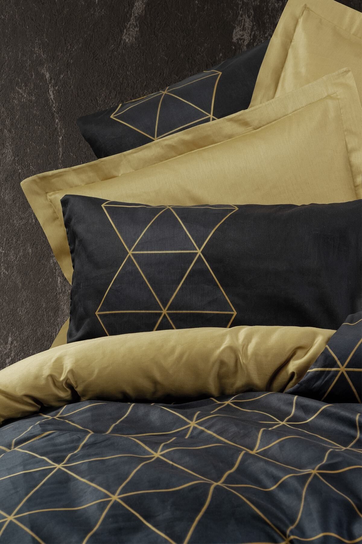 Dark Tek Kişilik Nevresim Takımı Veta Gold