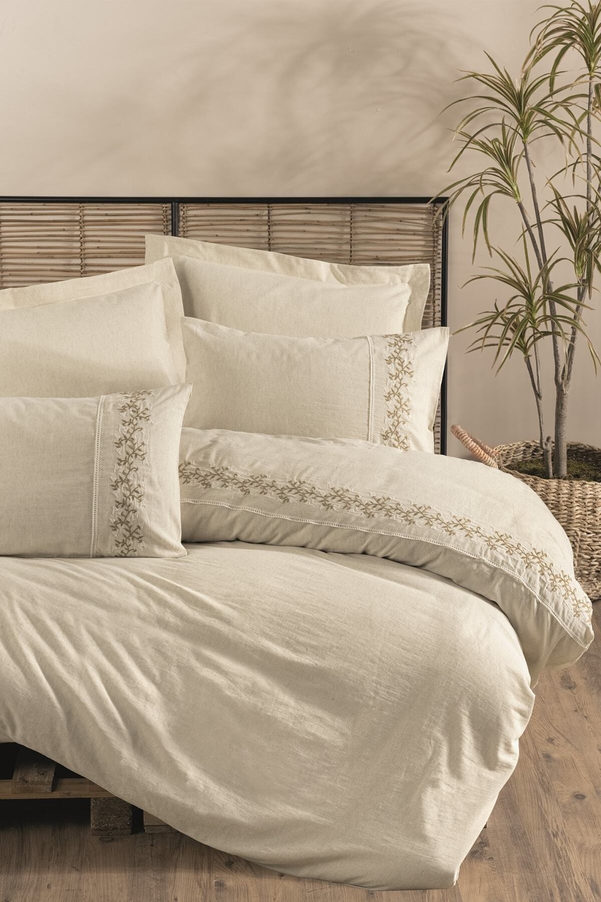 Cotton Keten Çift Kişilik Nevresim Takımı Darian