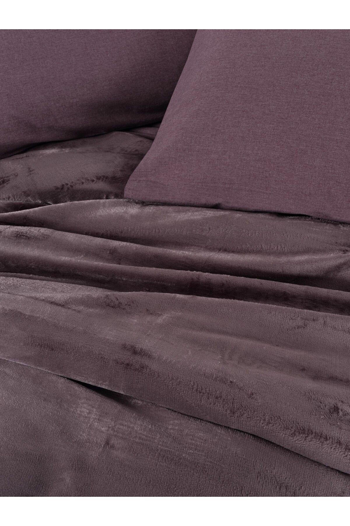 Çift Kişilik Nevresim Takımı Velvet Flossy Mürdüm