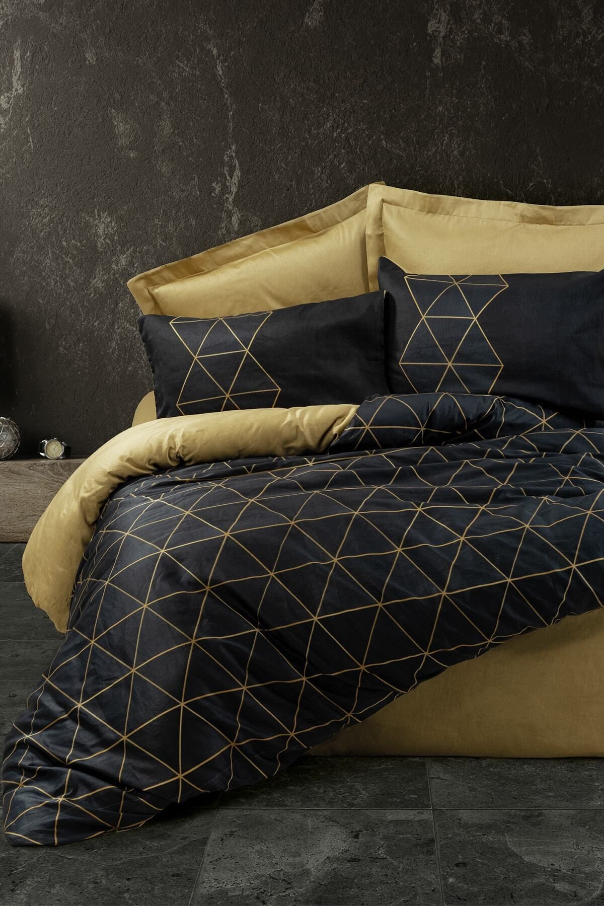 Dark Tek Kişilik Nevresim Takımı Veta Gold