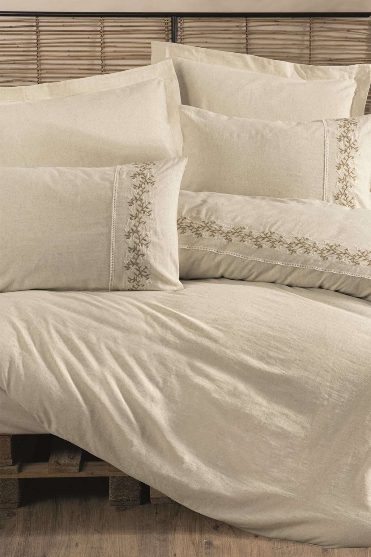 Cotton Keten Çift Kişilik Nevresim Takımı Darian