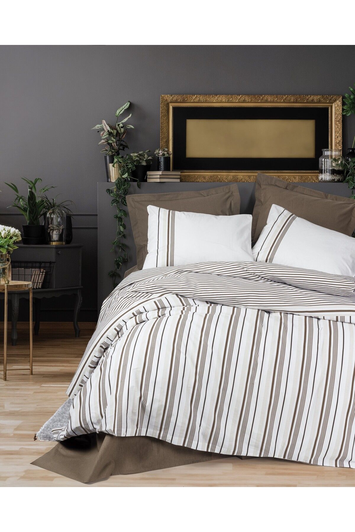 Nobil Ranforce Çift Kişilik Nevresim Takımı Swell Kahve