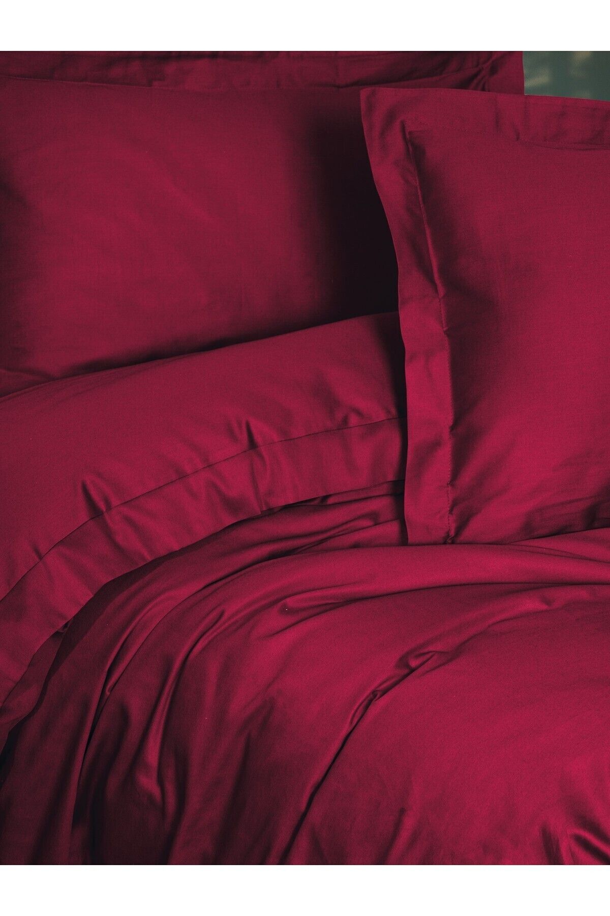 Elegant Saten Çift Kişilik Nevresim Takımı Bordo