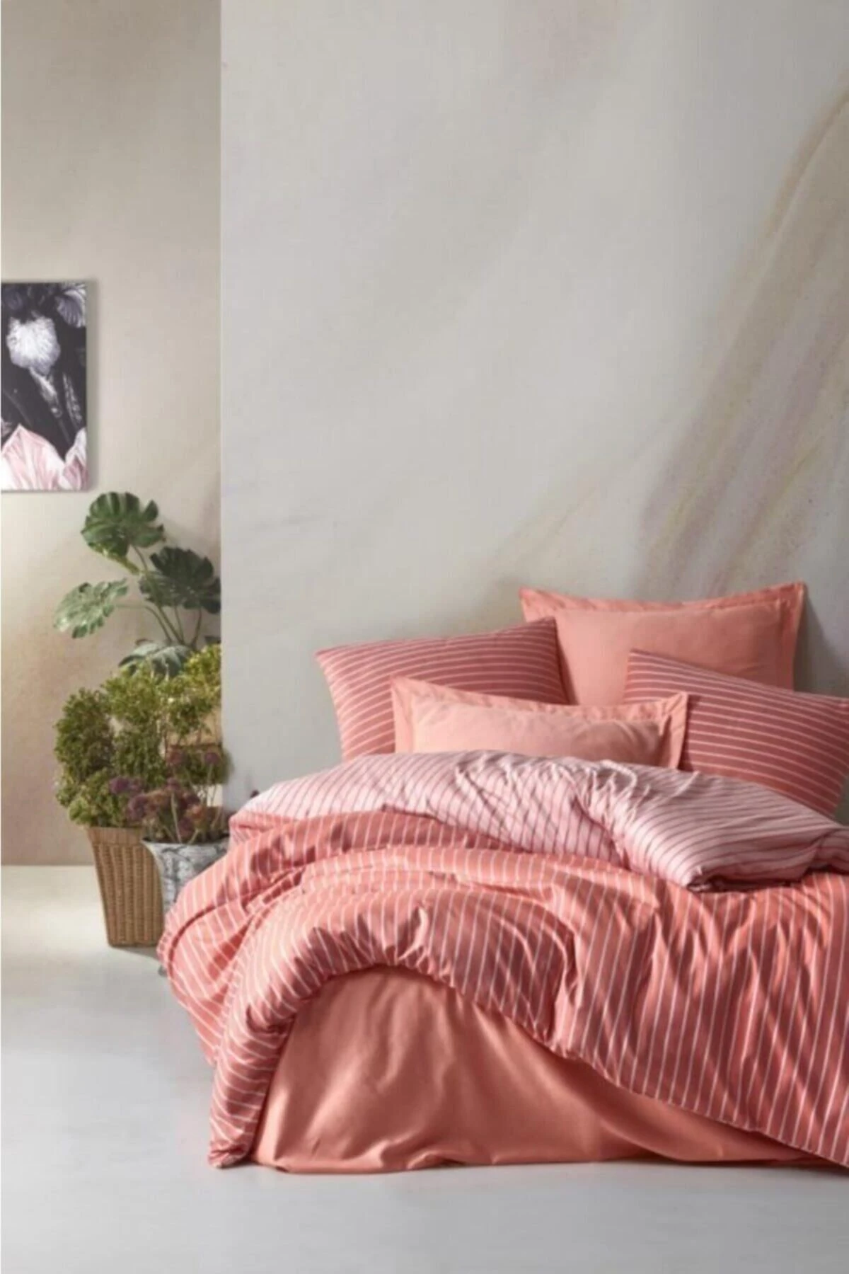 Somon Bambu Çift Kişilik Nevresim Takımı