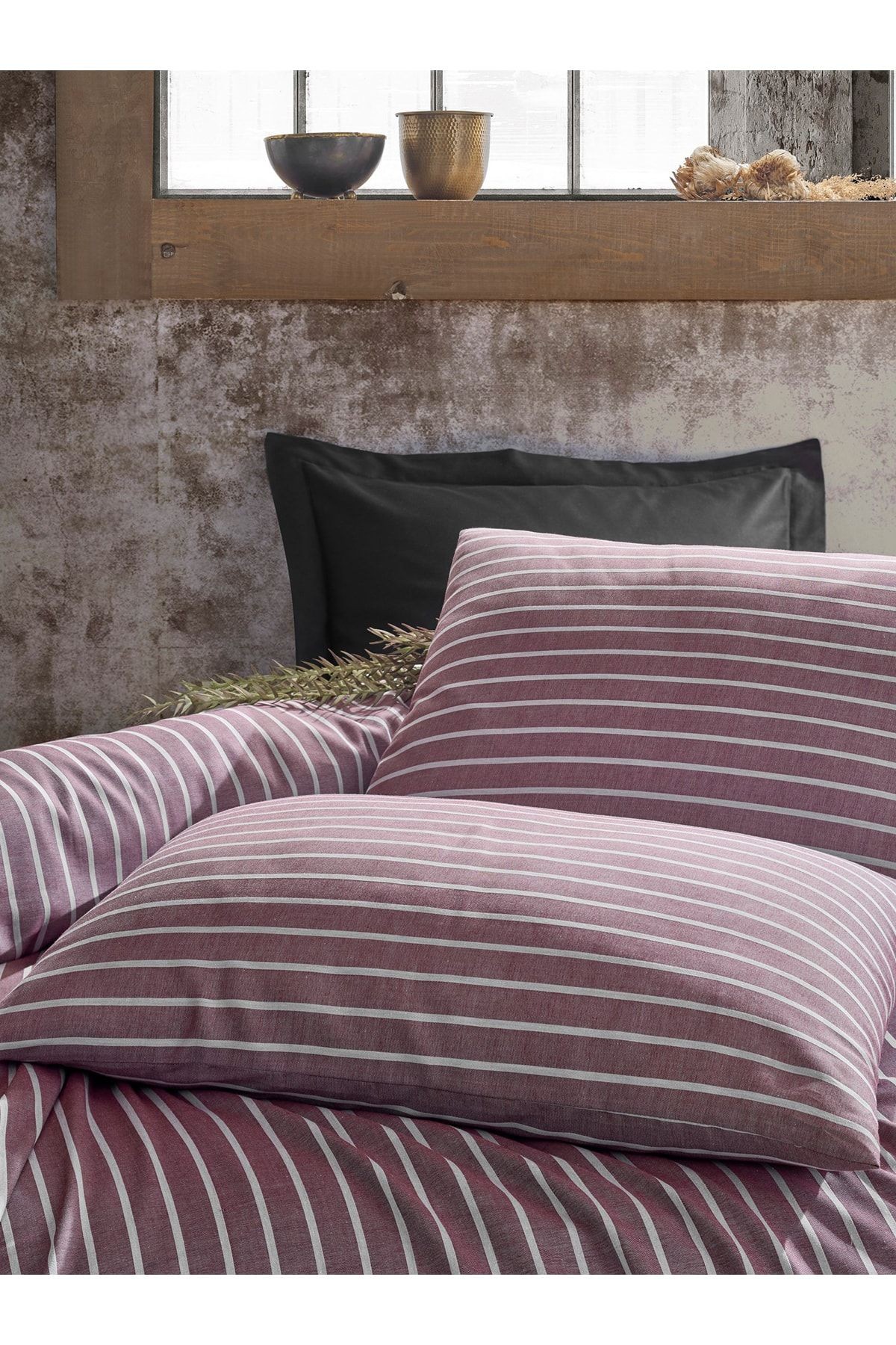 Bambu Çift Kişilik Nevresim Takımı Bordo