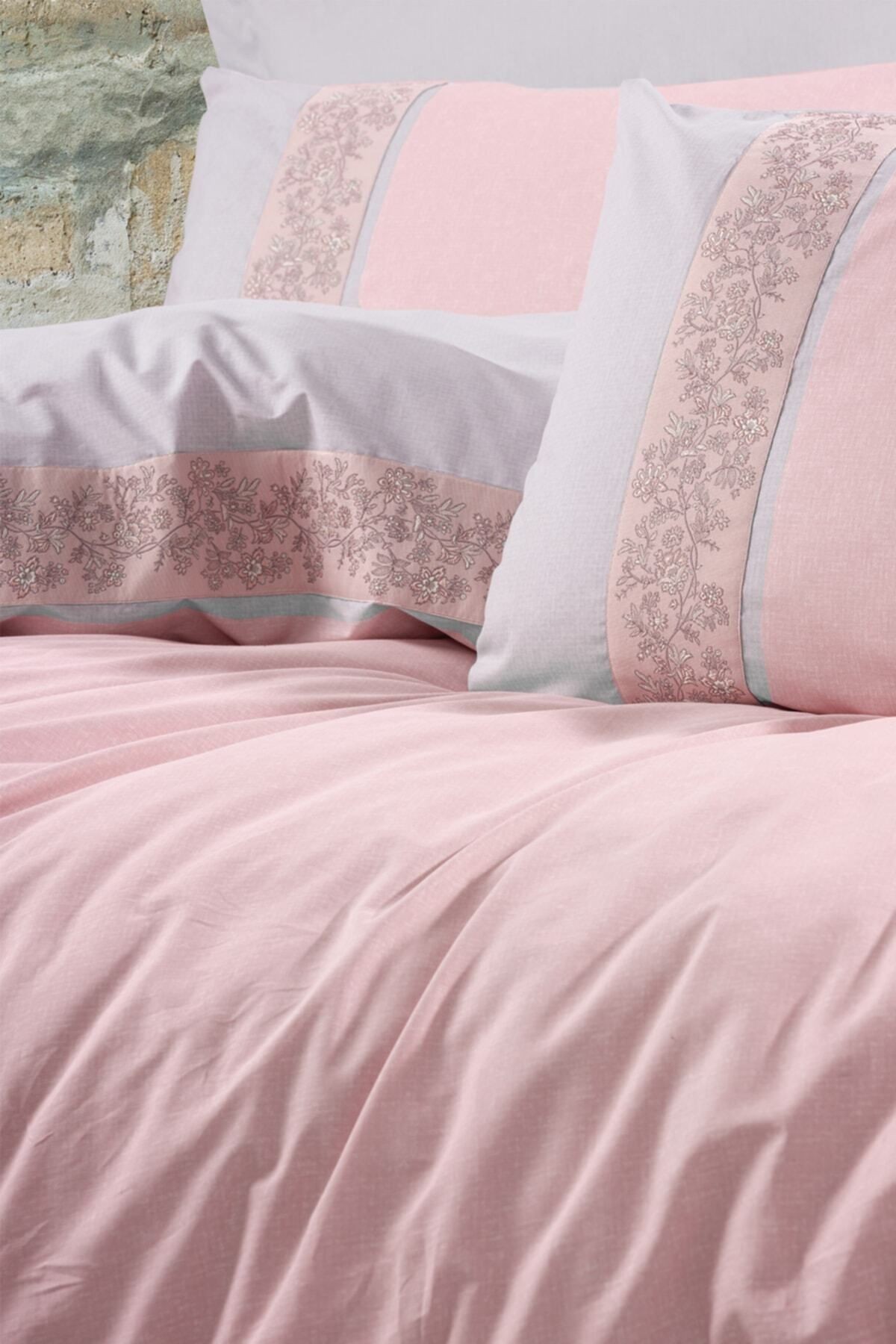 Folk Art Çift Kişilik Nevresim Takımı Mila Pembe