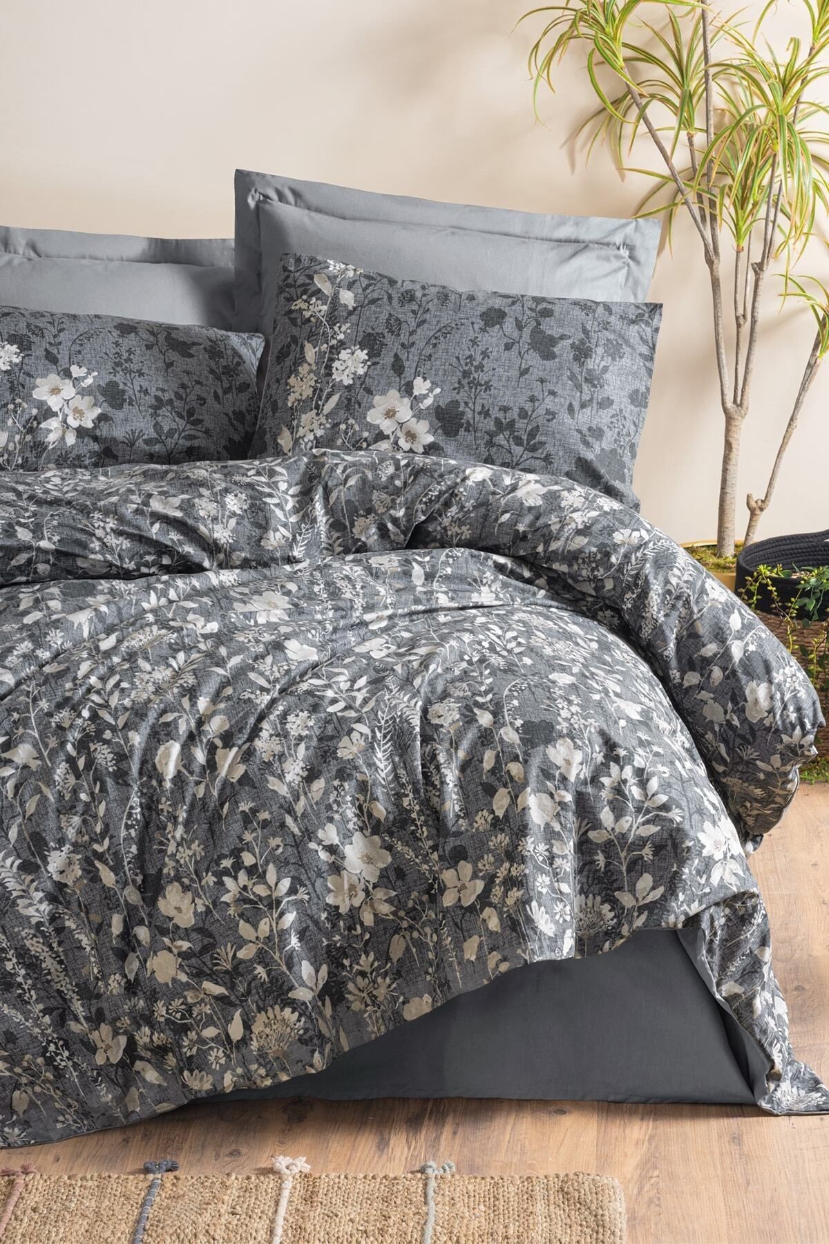 Dual Çift Kişilik Nevresim Takımı Comely Antrasit