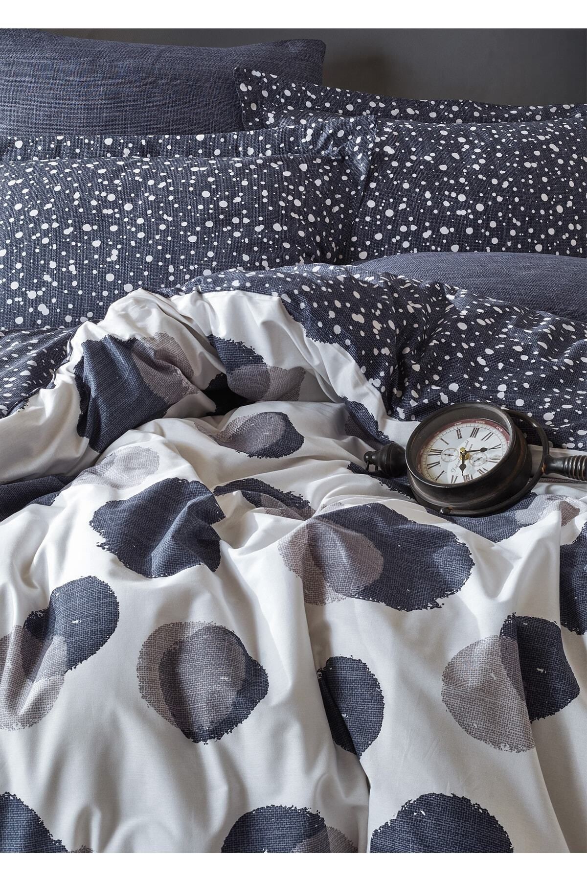 Modern Tek Kişilik Nevresim Takımı Orva Indigo
