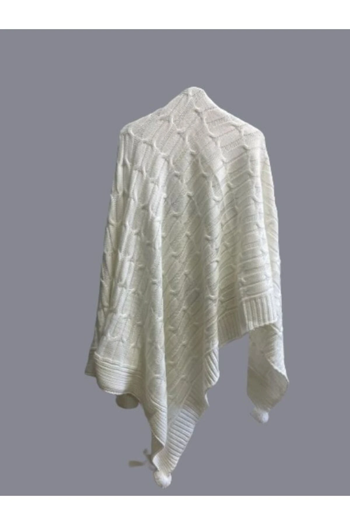 Koltuk-Tv Şalı Diz Battaniyesi Beyaz