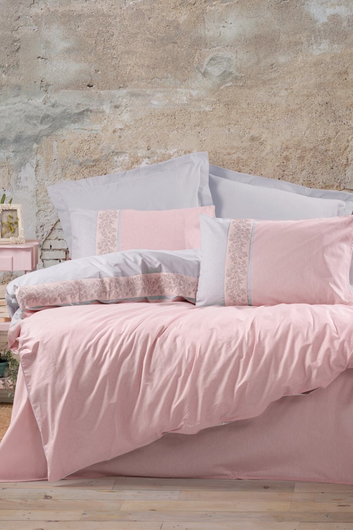 Folk Art Çift Kişilik Nevresim Takımı Mila Pembe