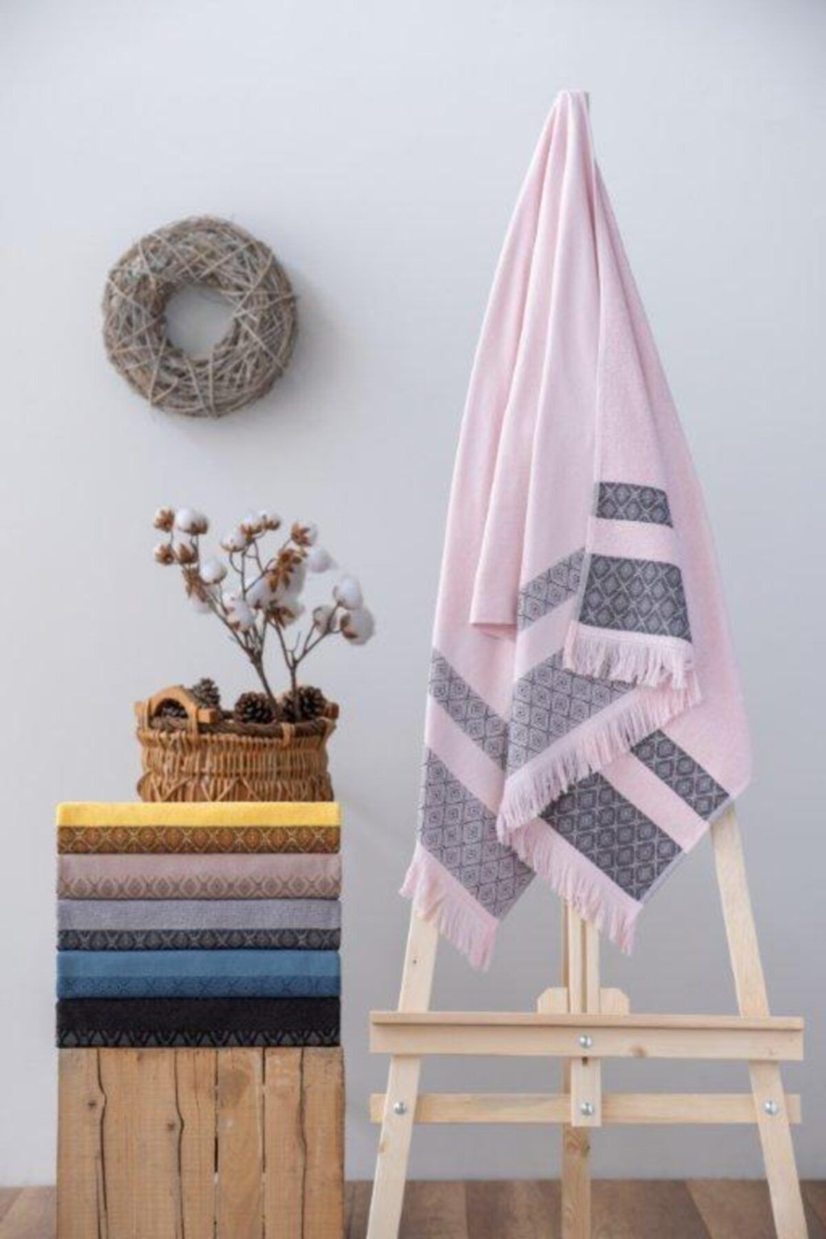 Cottonbox Twins %100 Pamuk Pudra Plaj Havlusu
