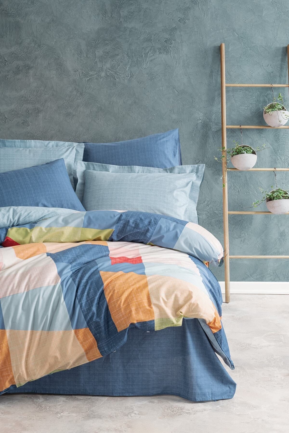 Modern Çift Kişilik Nevresim Takımı Cosy Mavi