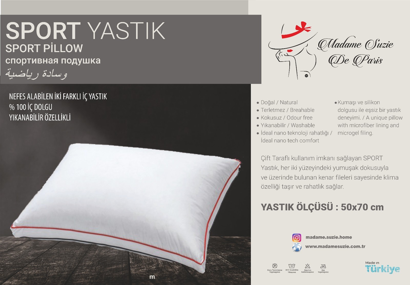 Madame Suzie Sport Klimalı Yastık