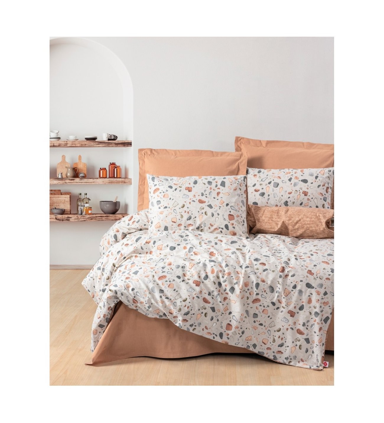 Cotton Box Minimal Tek Kişilik Nevresim Takımı Oniks Karamel