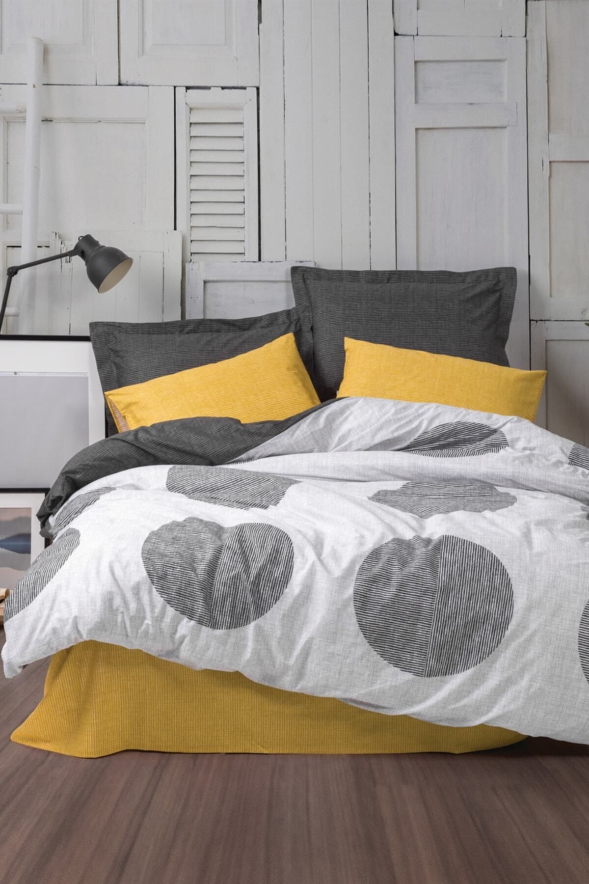 Modern Çift Kişilik Nevresim Takımı Dappled Sarı (comfi Shop)