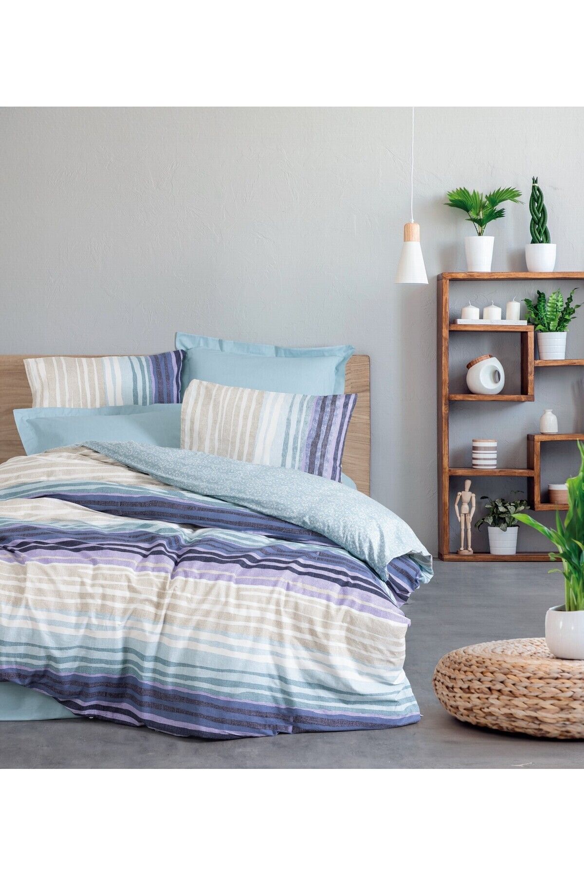 Line Ranforce Tek Kişilik Nevresim Takımı Fonte Mint