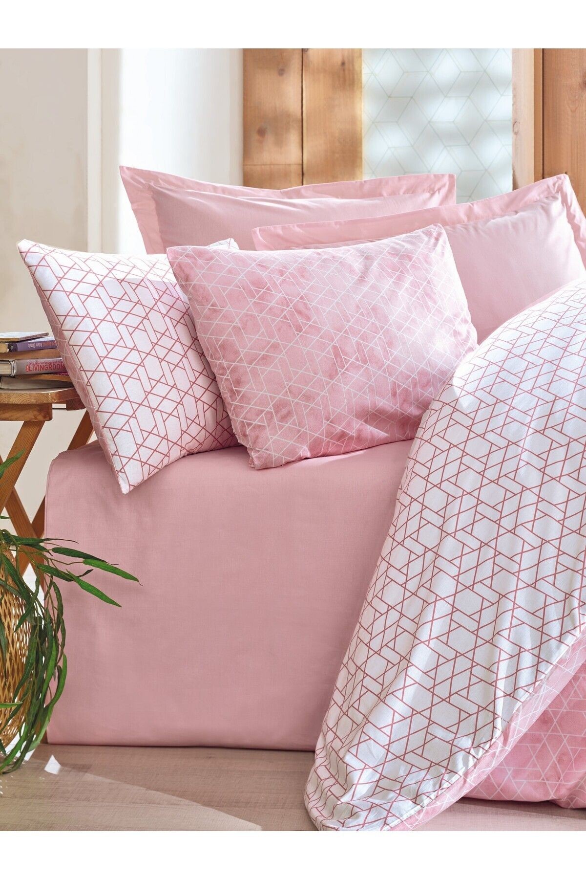 Best - Pembe Minimal Tek Kişilik Nevresim Takımı