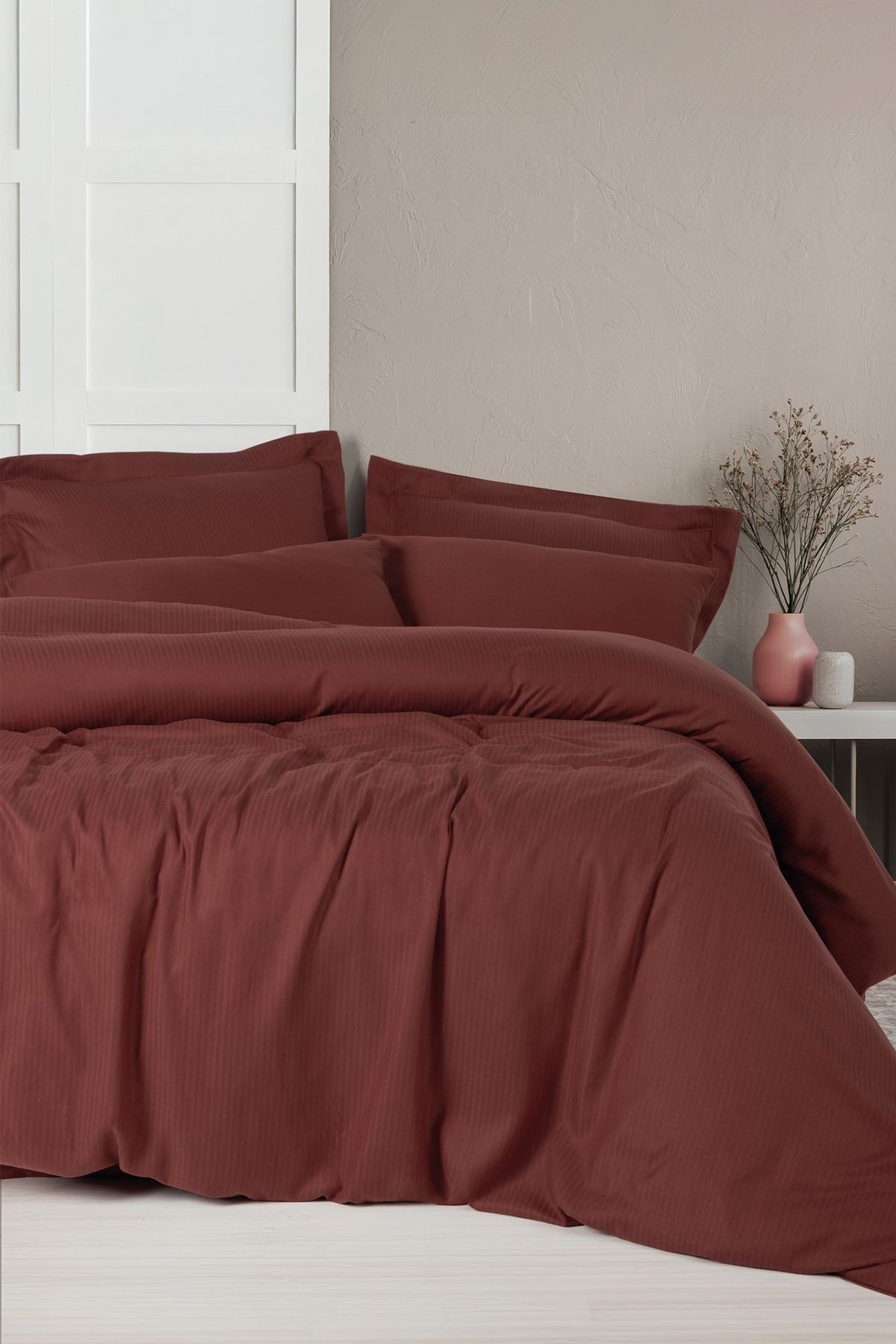 Çift Kişilik Nevresim Takımı Ten Craft Bordo