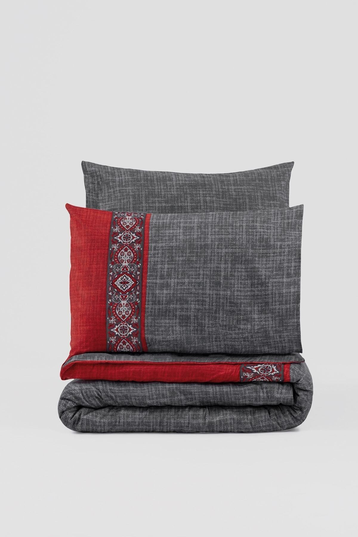 Folk Art Çift Kişilik Nevresim Takımı Ardil Kırmızı