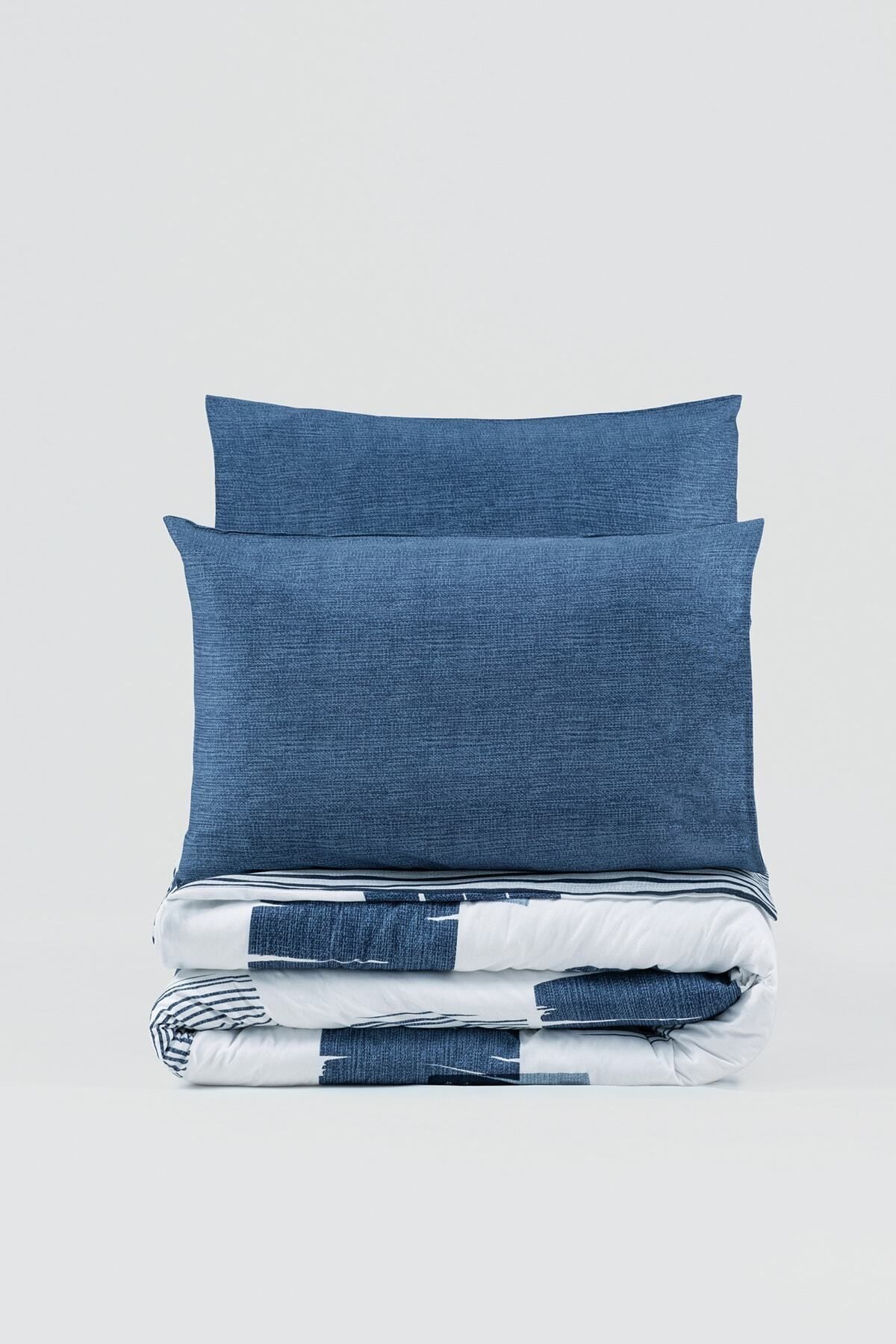 Modern Tek Kişilik Nevresim Takımı Solito Indigo