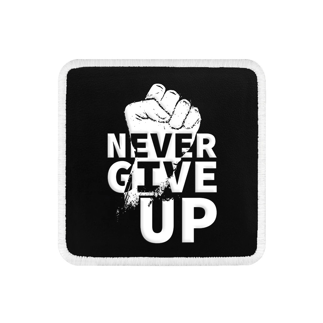 V1 Never Give Up - 3sb Kod Logolu Unisex Siyah-Beyaz Bench (Patch)