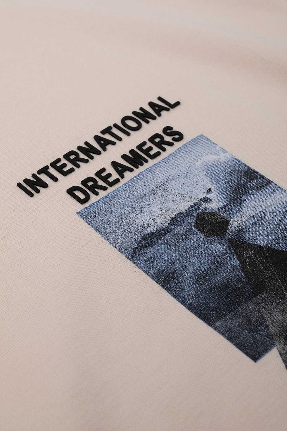 Oversized Fit Dreamer Erkek Tshirt Ekru