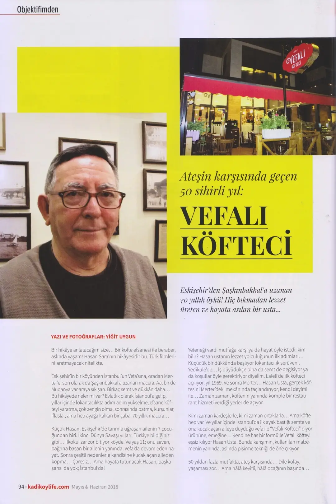 Kadıköy Life Vefalı Köfteci haberi birinci sayfa