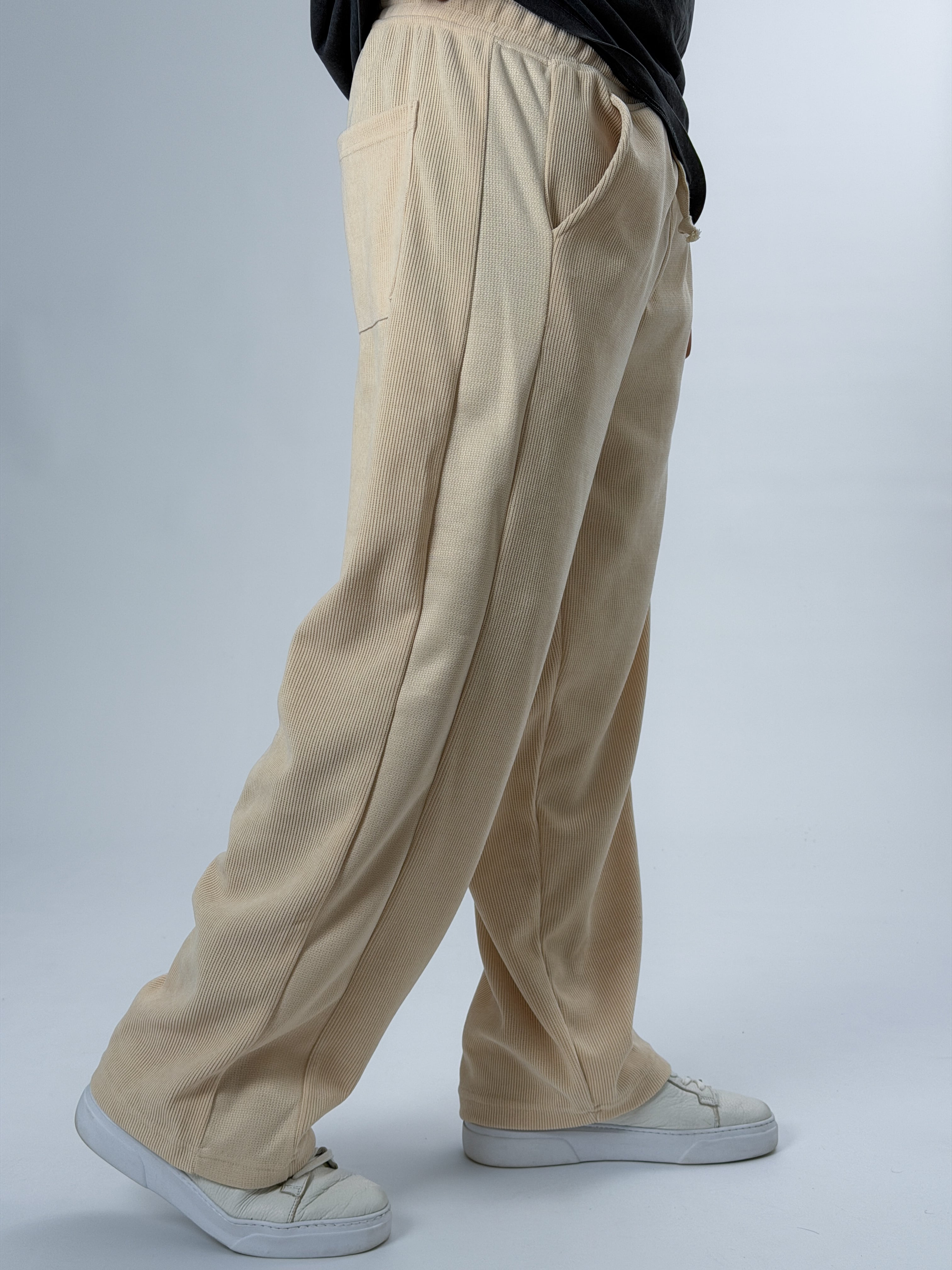 Oversize Bej Erkek Baggy Pantolon COC2546