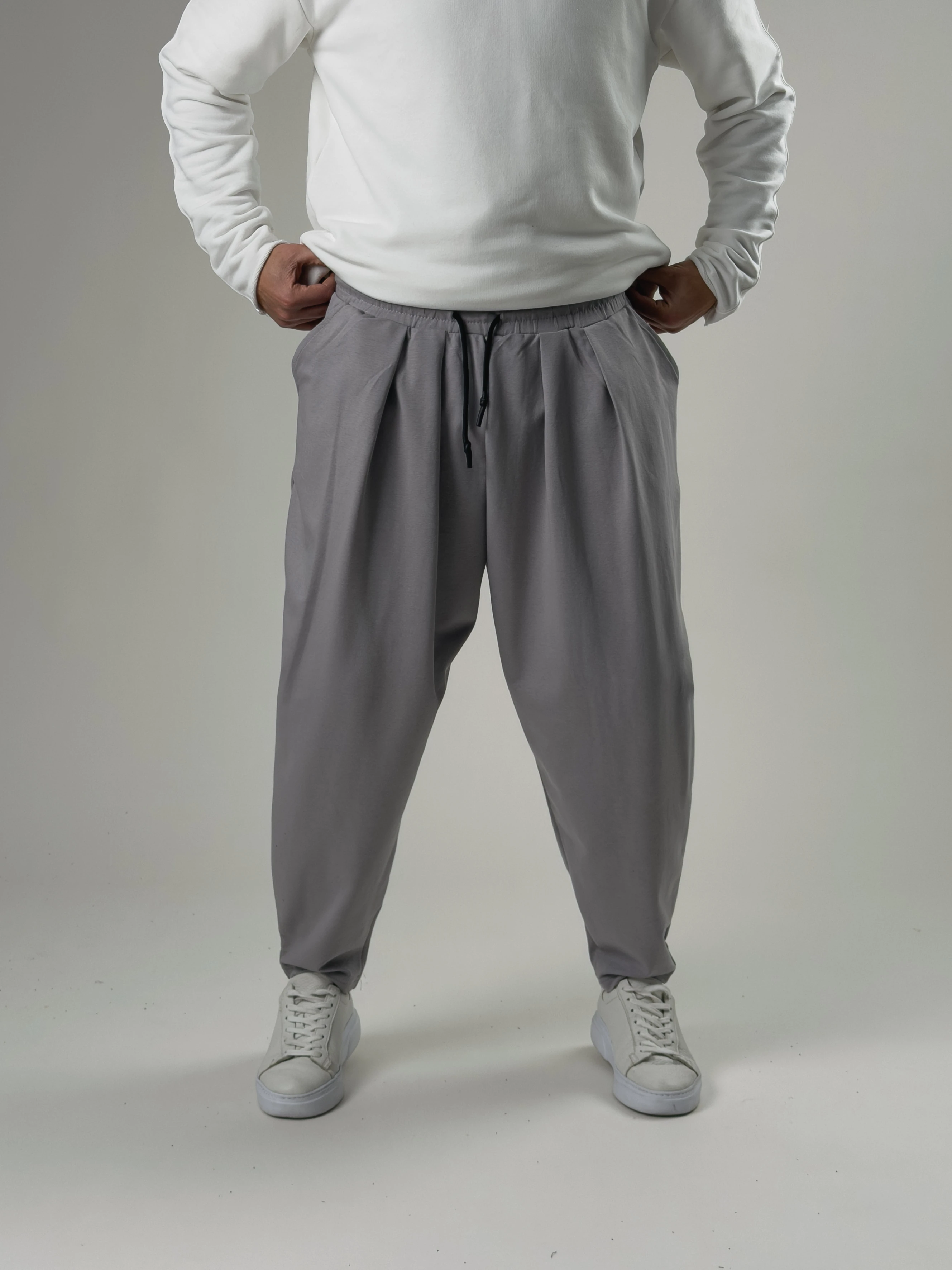 Erkek Gri Pileli Yarım Şalvar COC2576