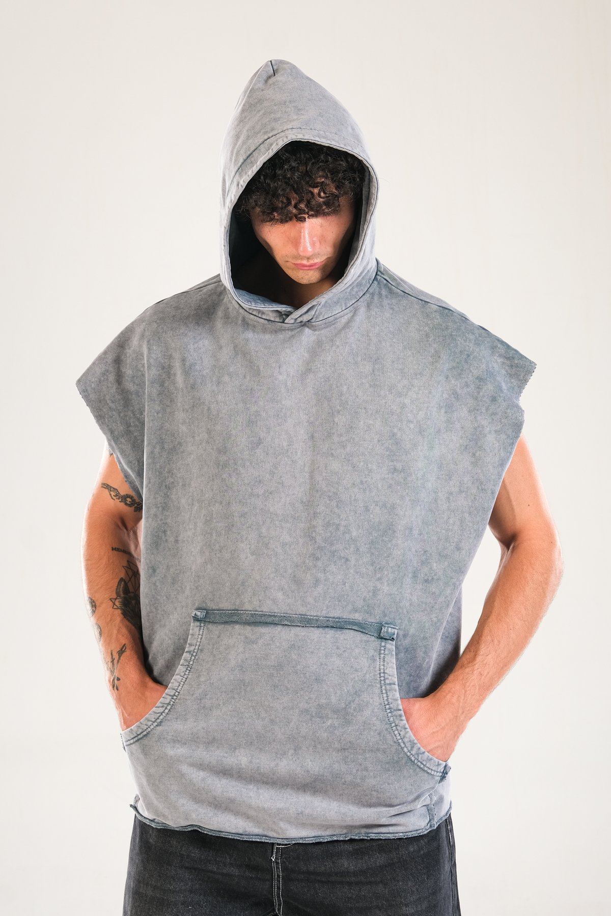 Premium Kapüşonlu Gri Sweat