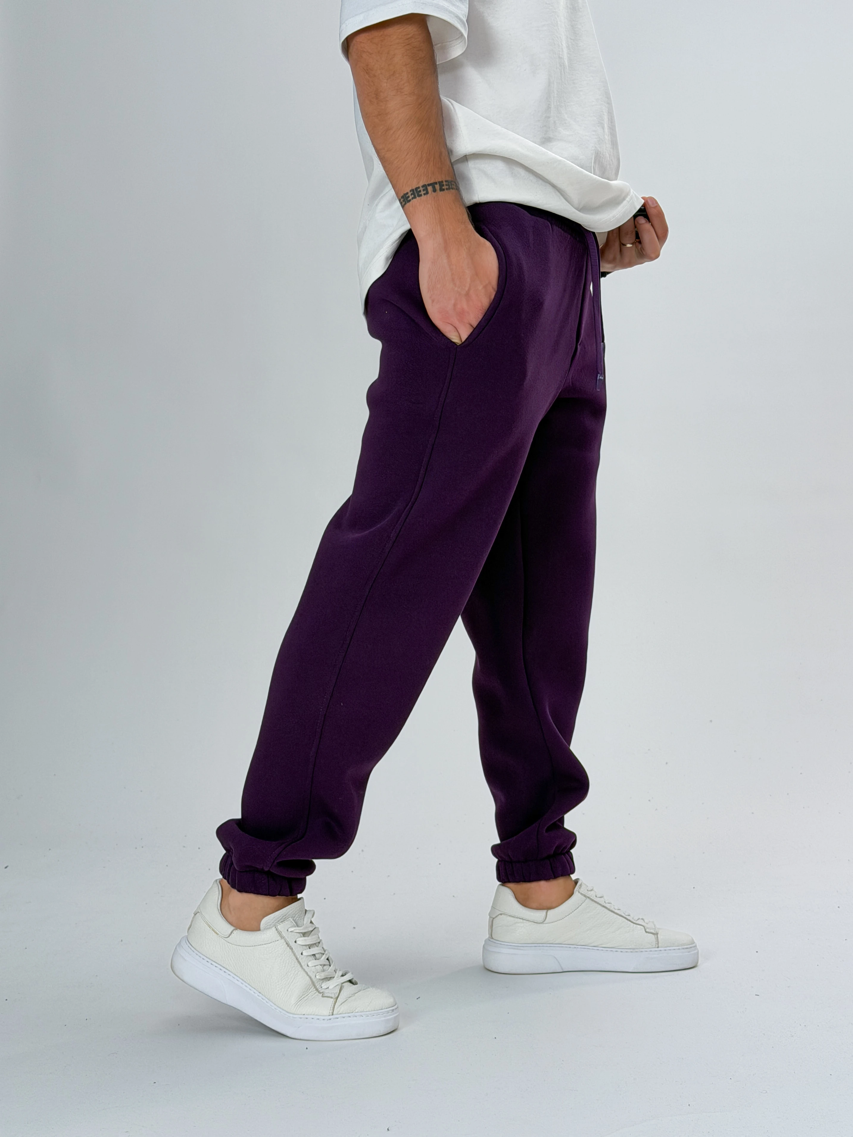 Şardonlu Mor Erkek Jogger Eşofman COC2554