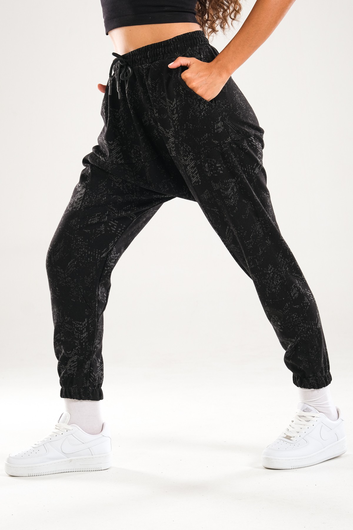 Desenli Harem Jogger Pantolon