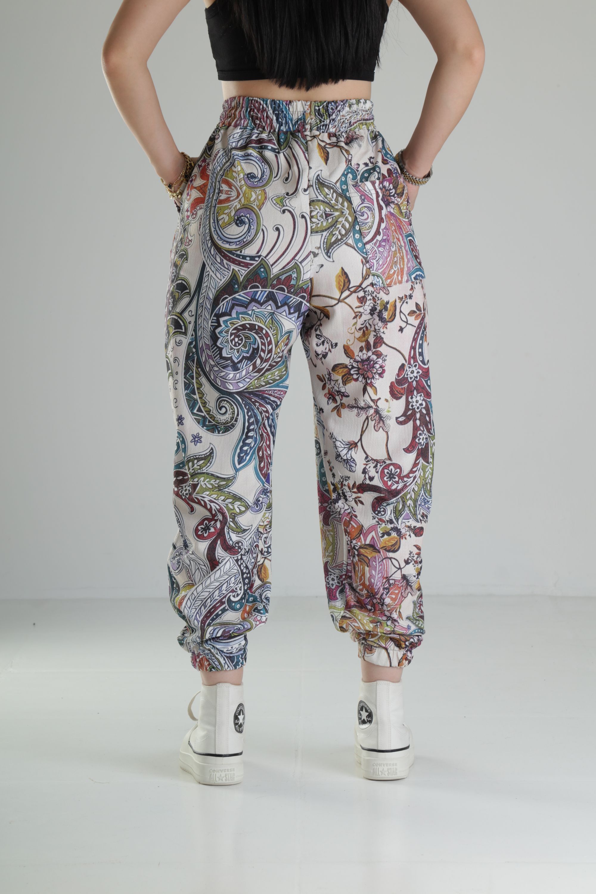 Pileli Bürümcük Kumaş Jogger Pantolon