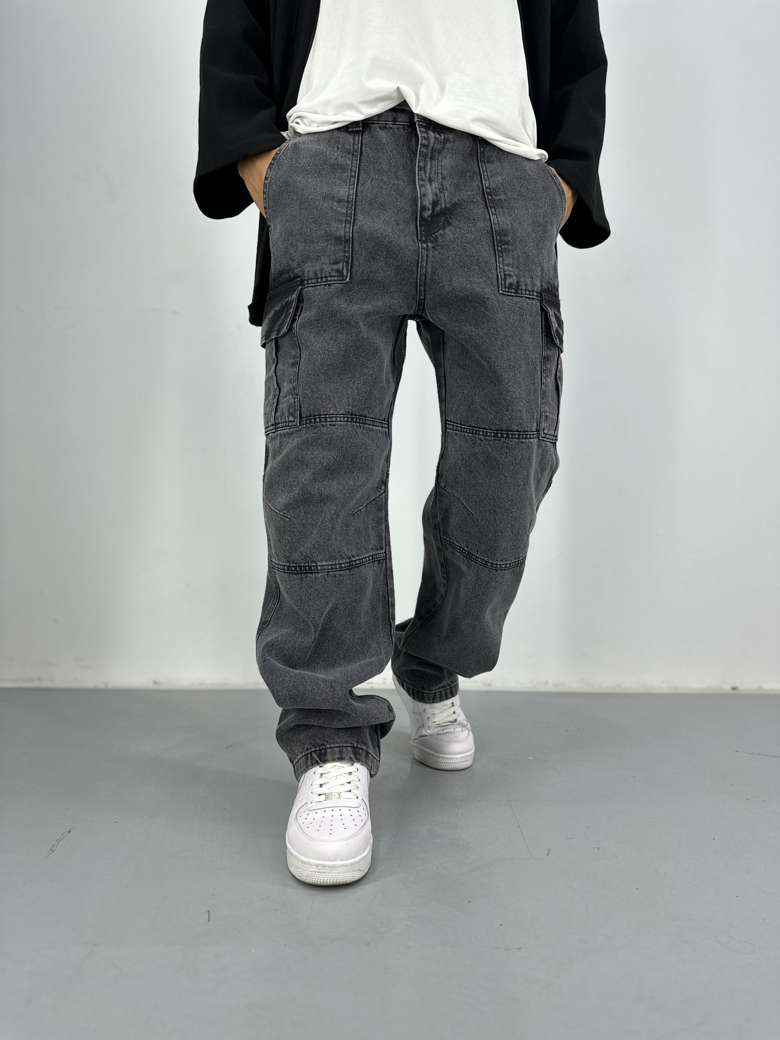 Premium Kalite Antrasit Baggy Kot Pantolon