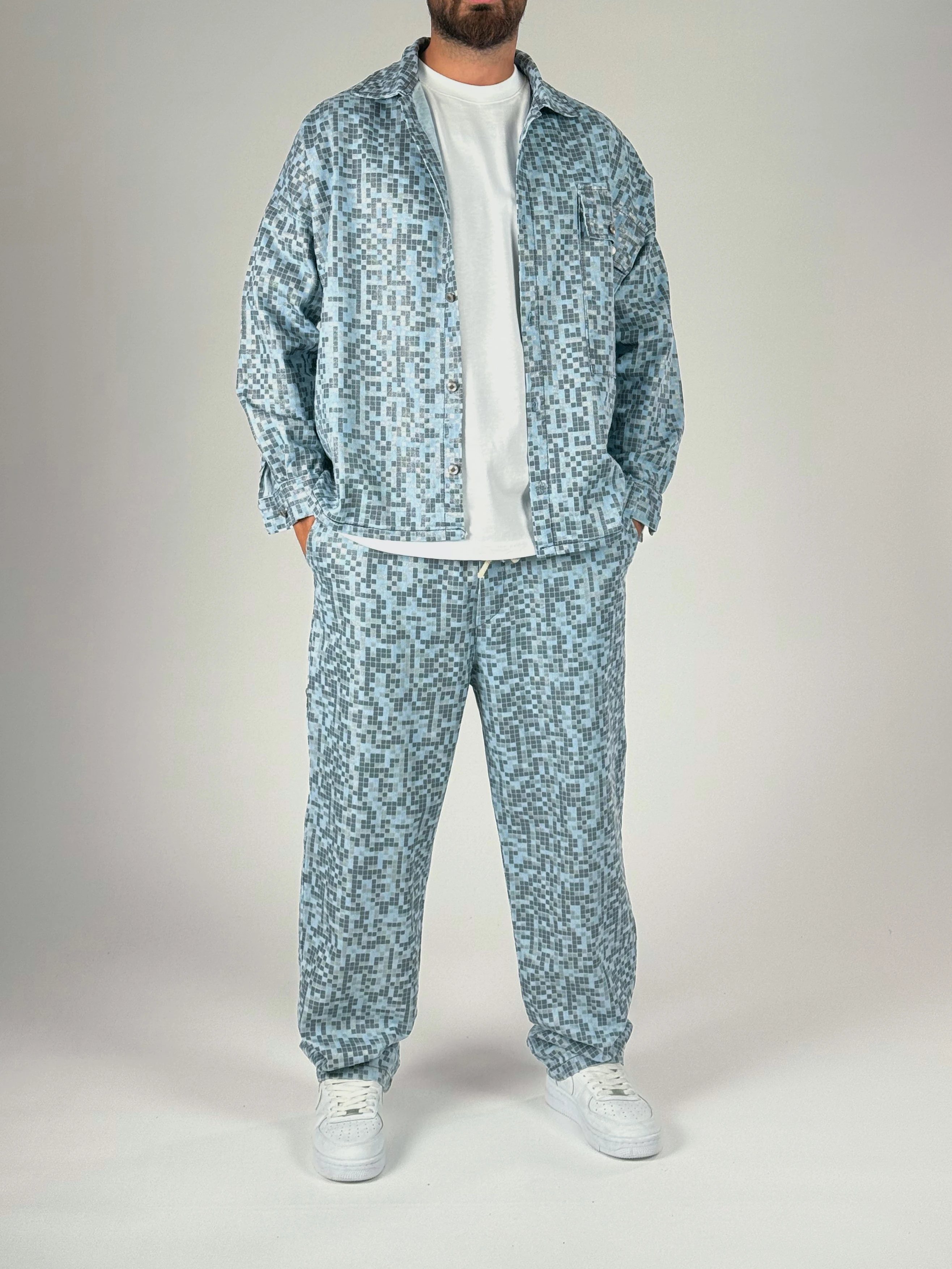 Kare Desenli Gabardin Erkek Takım COC2594