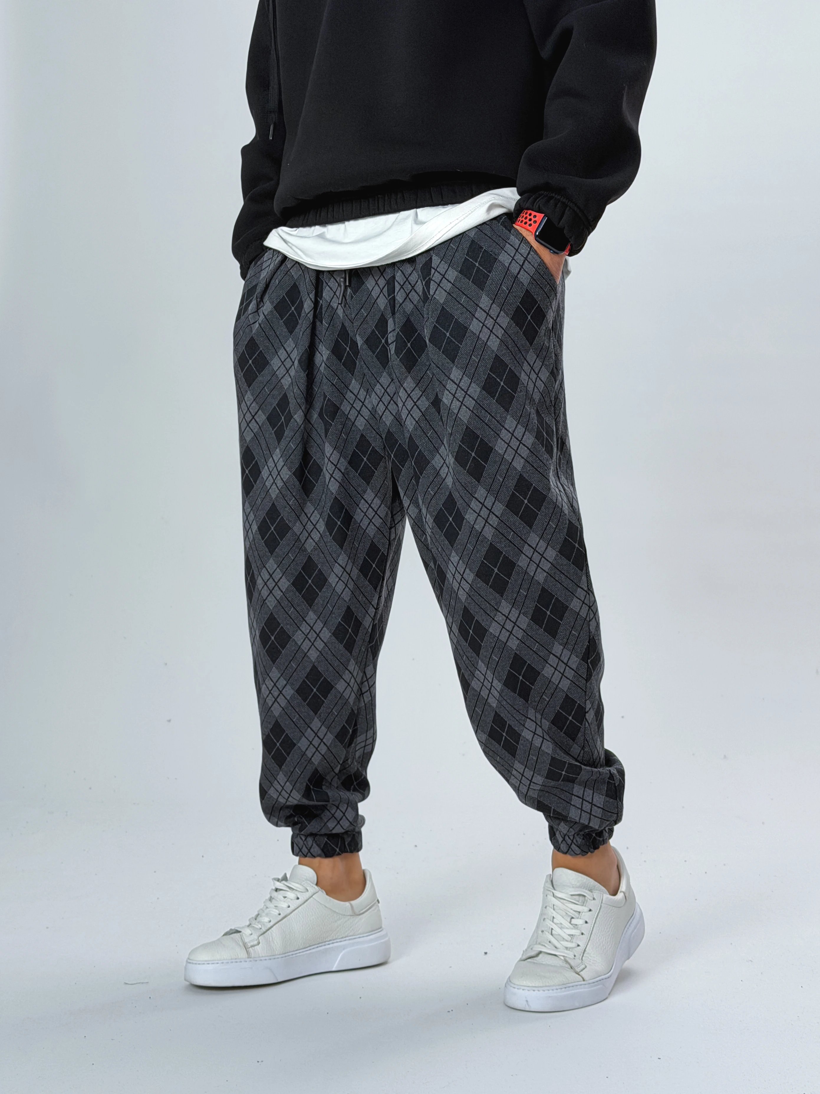 Erkek Desenli Pileli Yarım Şalvar COC2523