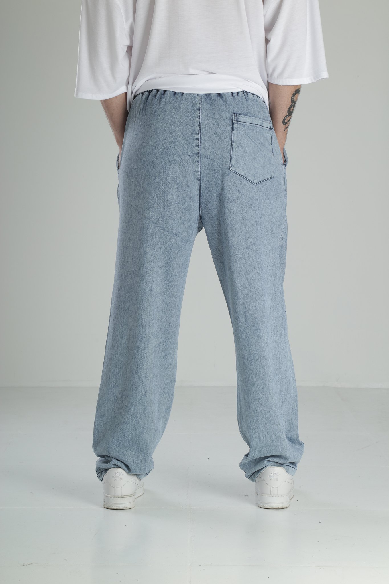 Yama Detaylı Kot Baggy Pantolon